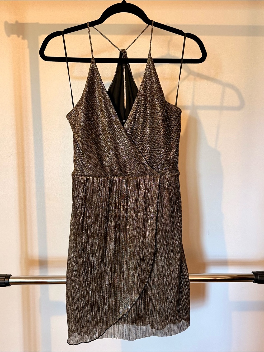 Express Bronze Metallic Cocktail Dress Size Small
